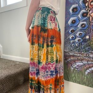Boho/Hippie Tie-Dyed Maxi Skirt